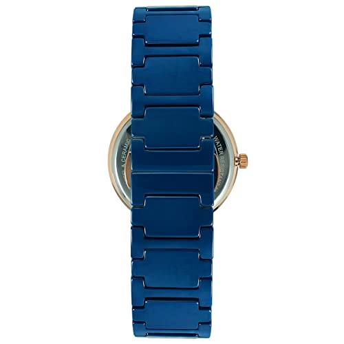 TIMEX Analog Watch for Man with Blue Round Dial & Blue Ceramic Bracelet Band Water Resistant Men's Wrist Watches - TWEG21201 - Image 4