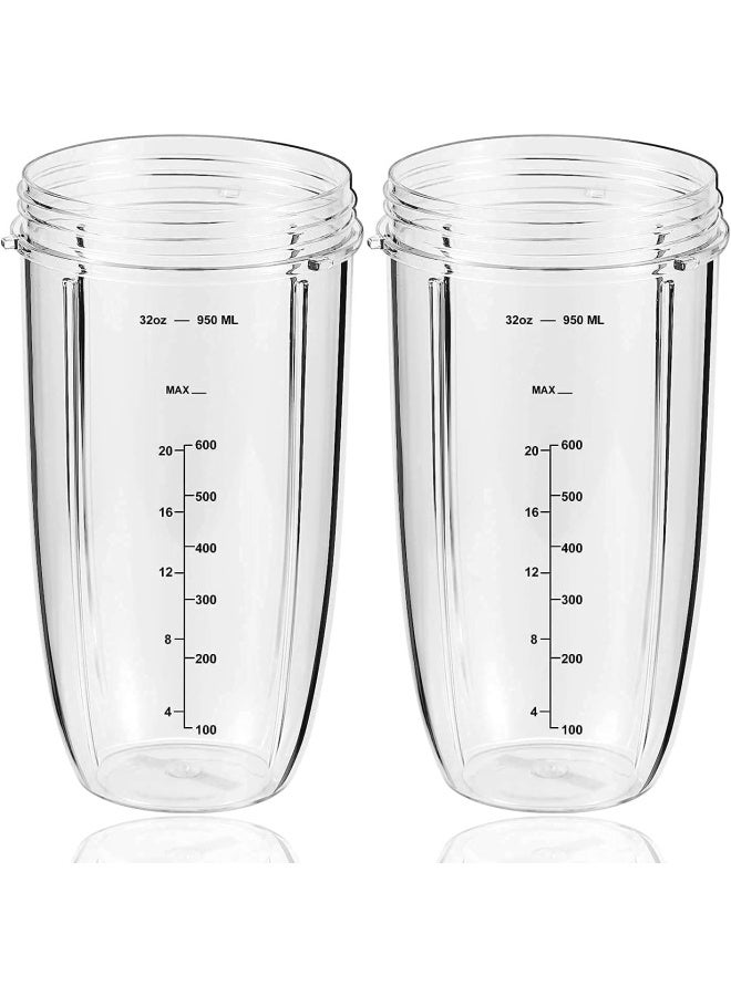 Replacement Parts 32 Oz Blender Cups 2 Packs Replacement Blender Cups Compatible With Nutribullet 600W And 900W Blender  - Image 1