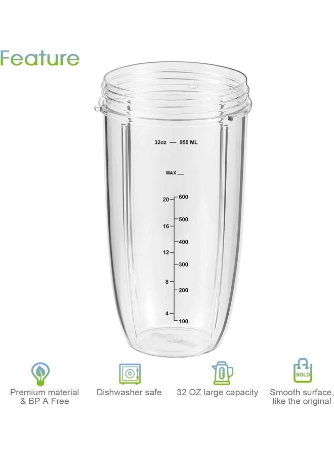 Replacement Parts 32 Oz Blender Cups 2 Packs Replacement Blender Cups Compatible With Nutribullet 600W And 900W Blender  - Image 3