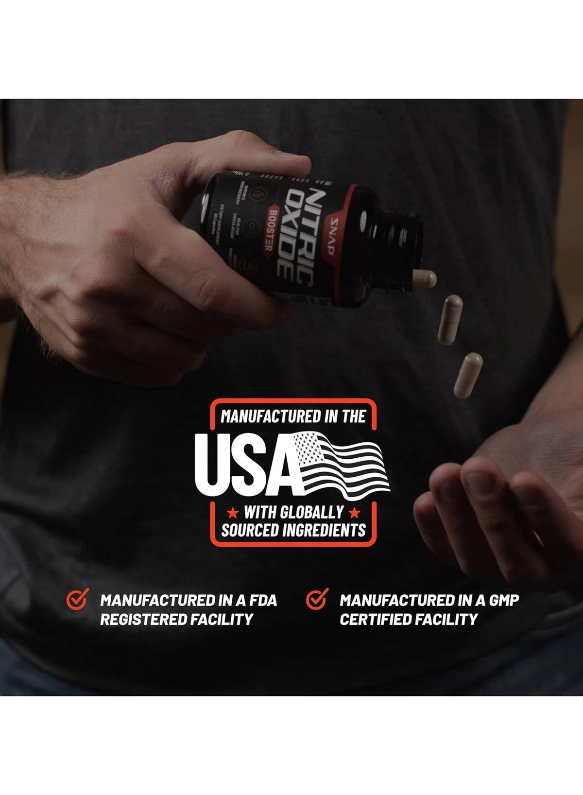 Nitric Oxide Booster Supports Quick Recovery Healthy Circulation Supports Muscle Growth Dietary Supplement 60 Capsules