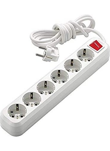 6-way Switched Group Socket Cord 2m