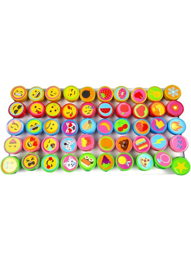 TINYMILLS Tiny Mills 50 Pcs Emoji Assorted Stamps For Kids Selfink Stamps (50 Different Designs) For Emoji Themed Birthday Party Favorsgoodie Bag Pinata Fillers Game Prizes Classroom Rewards Teacher Stamps - Image 4
