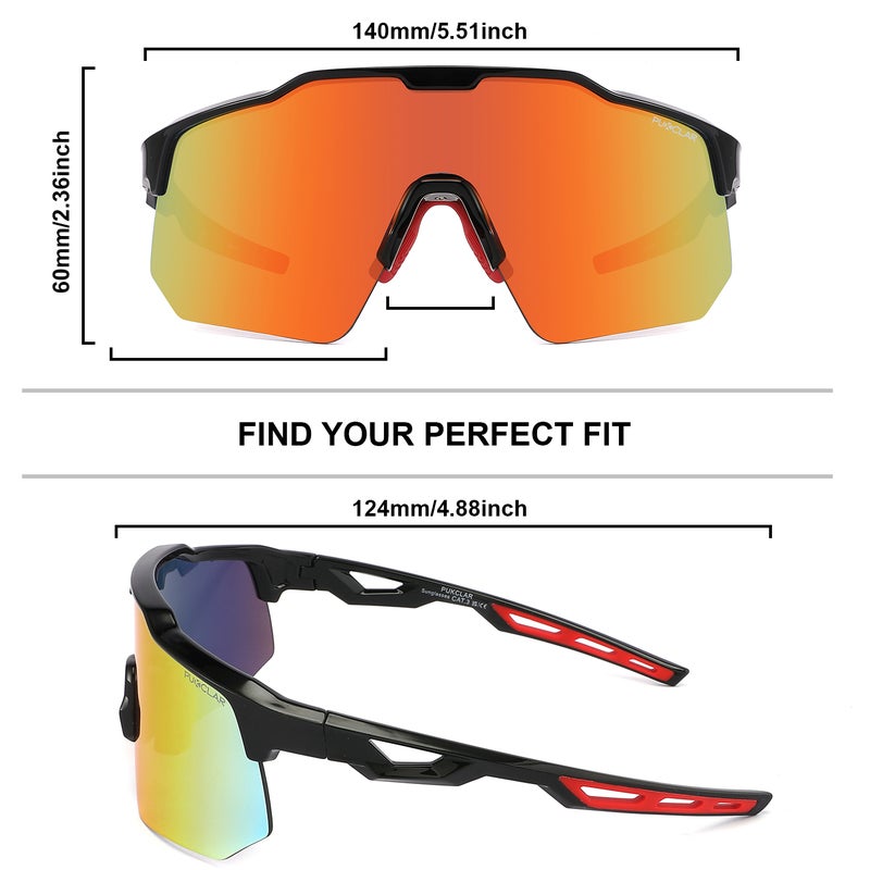 بوكيلار PUKCLAR ركوب الدراجات نظارات شمسية للرجال النساء TR90 إطار خفيف الوزن للرجال دراجة نظارات شمسية مع UV400 حماية للدراجات التزلج قيادة الدراجات النارية - Image 5