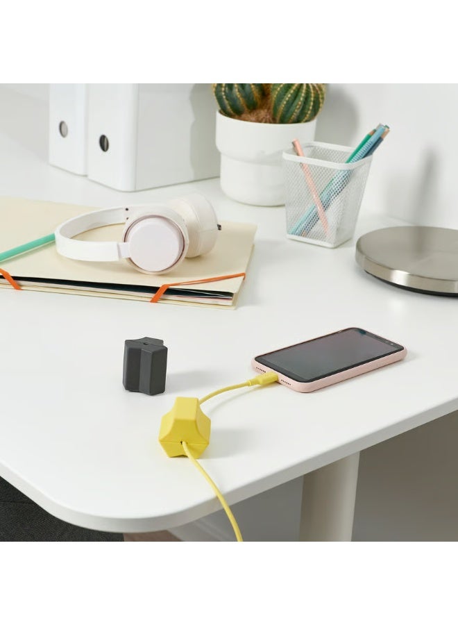 مكون من قطعتين، مثبت USB، أسود/أصفر - Image 3