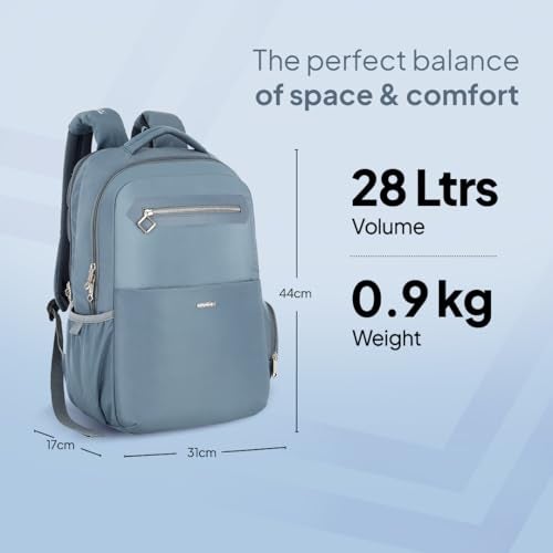 American Tourister Jit+ 2.0 Style 02 | 28L Backpack | 17" Laptop Bag | 2 Compartments | Smart College & Office Backpack for Men and Women | USB Charging Port, Rain Cover & Smart Sleeve | Mirage Blue | 1 Year Global Warranty - Image 2