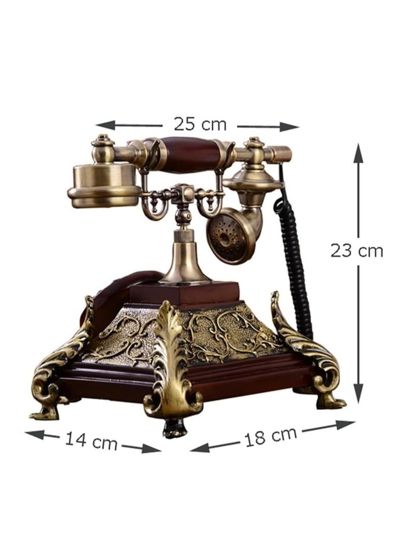 Vintage Retro Antique Landline Phone with Majestic Look, Vintage Telephone European Style Landline Old Fashion Wired Fixed Telephone Holiday Home Office Cafe Bar Decoration - Image 4