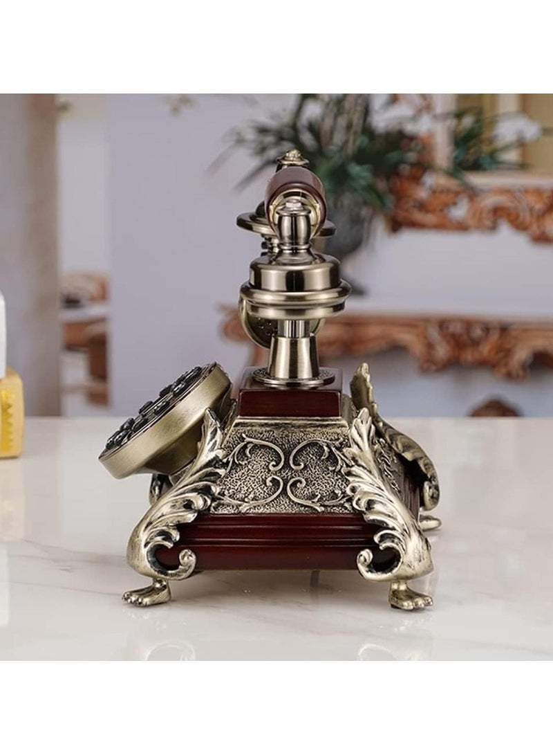 Vintage Retro Antique Landline Phone with Majestic Look, Vintage Telephone European Style Landline Old Fashion Wired Fixed Telephone Holiday Home Office Cafe Bar Decoration - Image 3