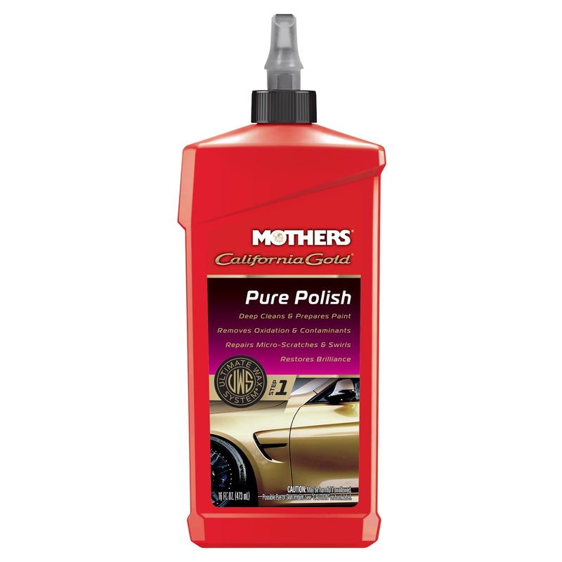 Mothers 07100-6 California Gold Pure Polish (Ultimate Wax System, Step 1) - 16 oz., (Pack of 6)