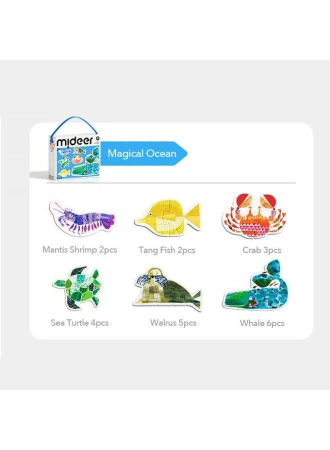 MiDeer My First Artist Puzzle - Marine Life - 22pcs Educational Toddler Puzzle Set | Large Pieces for Fine Motor Skills & Cognitive Development | Safe & Durable Materials - Image 3