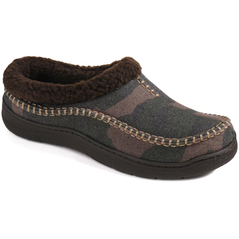 Zigzagger Men's Slip On Moccasin Slippers, Indoor/Outdoor Warm Fuzzy Comfy House Shoes, Fluffy Wide Loafer Slippers,Camouflage Black,9-10 D(M) US - Image 5