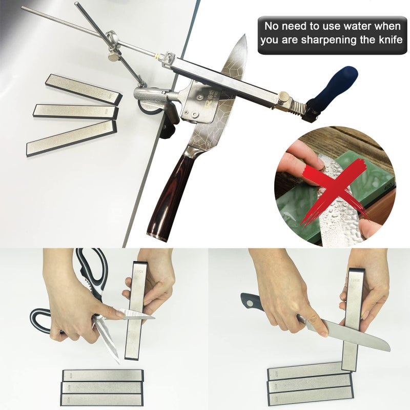 Huanlemai 8Pcs Knife Sharpening Stones for RUIXIN Pro RX-008 Knife Sharpener Fixed-angle kit, Professional Whetstone Set Grindstone Polishing Stone without Base 80/240/400/800/1000/3000/6000/10000 Grit  - Image 4