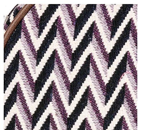 ASTRID Women's Cotton Round Sling Bag with Pompom Tassels (Purple) - Image 3