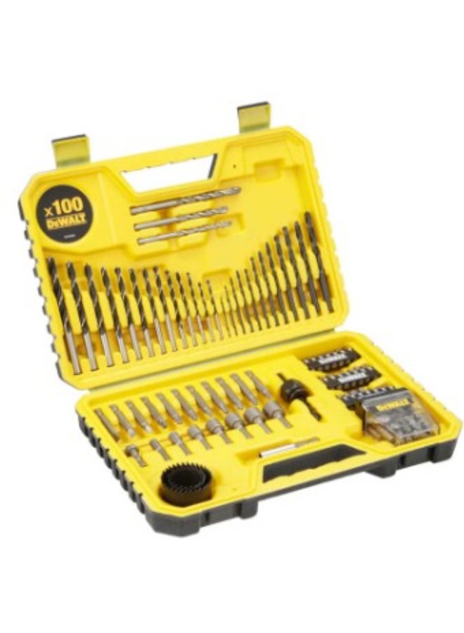 DEWALT 100-Piece Combination Drill Bit Set, Precision Ground HSS Drill Bits for Metal, Wood & Plastic, Includes Wood, Concrete, Metal Bits, Screwdriver Bits & More – Multi Color, DT71563-QZ - Image 2