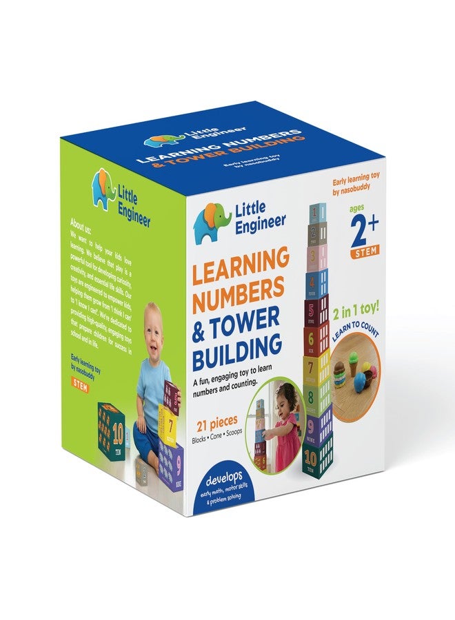 Nasobuddy Little Engineer | Learning Numbers & Tower Building | Early Learning Toy | Early Math | Problem Solving| Motor Skills | Age 2+ (Stacking Blocks) - Image 1
