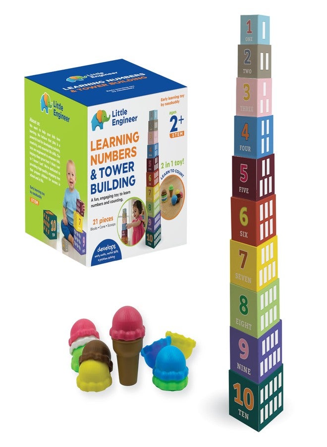 Nasobuddy Little Engineer | Learning Numbers & Tower Building | Early Learning Toy | Early Math | Problem Solving| Motor Skills | Age 2+ (Stacking Blocks) - Image 2