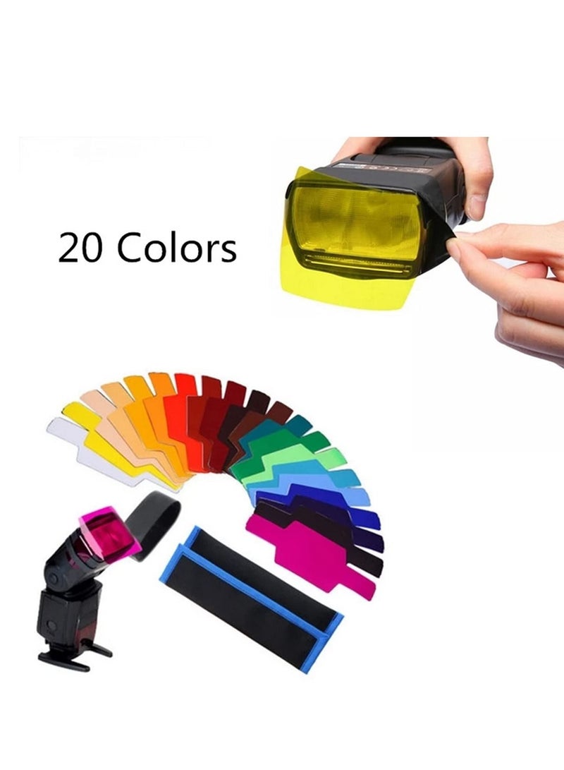 20pcs Flash Speedlite Color Photographic Gels Filters for Canon Yongnuo DSLR Camera Speedlight Accessories Studio Lighting - Image 3
