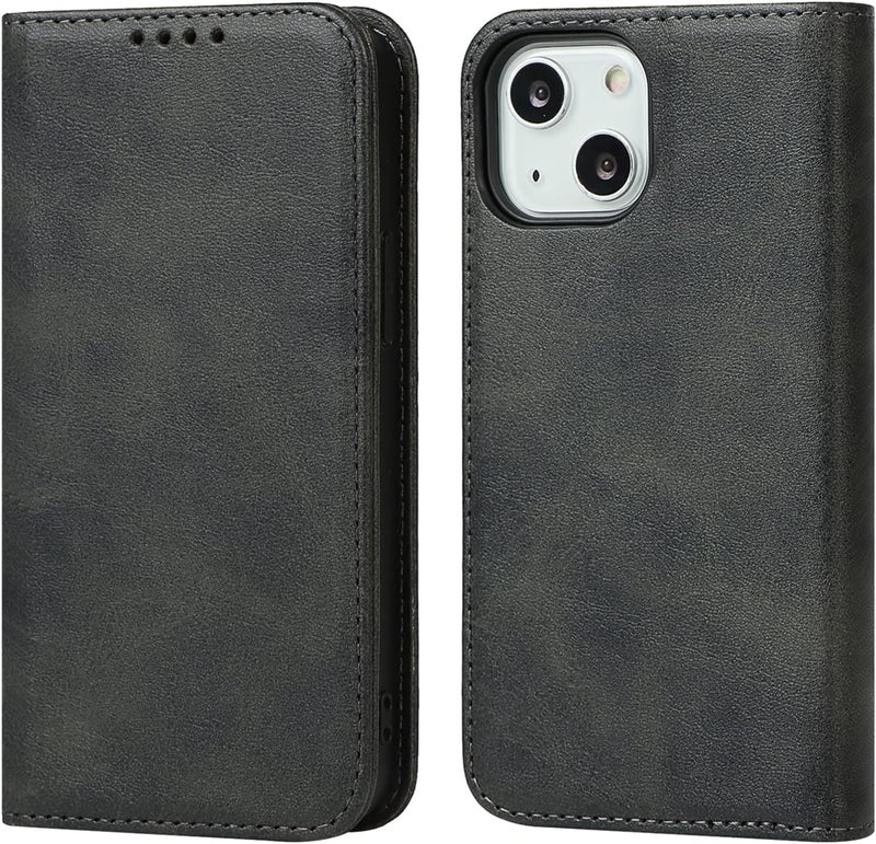 iCoverCase for iPhone 13 Wallet Case with Card Holder, PU Leather Magnetic Kickstand Feature Shockproof Protective Flip Cover Case - Dark Gray - Image 1