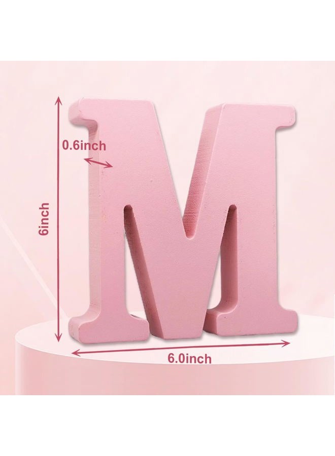 AOCEAN 6 Inch Pink Wood Letters Unfinished Wooden Letters for Wall MAGA Decorative Standing Letters Slices Sign Board for Crafts Christmas Decoration Home Party Projects (M) - Image 2