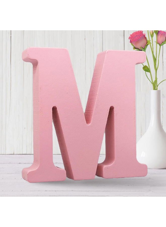 AOCEAN 6 Inch Pink Wood Letters Unfinished Wooden Letters for Wall MAGA Decorative Standing Letters Slices Sign Board for Crafts Christmas Decoration Home Party Projects (M) - Image 1
