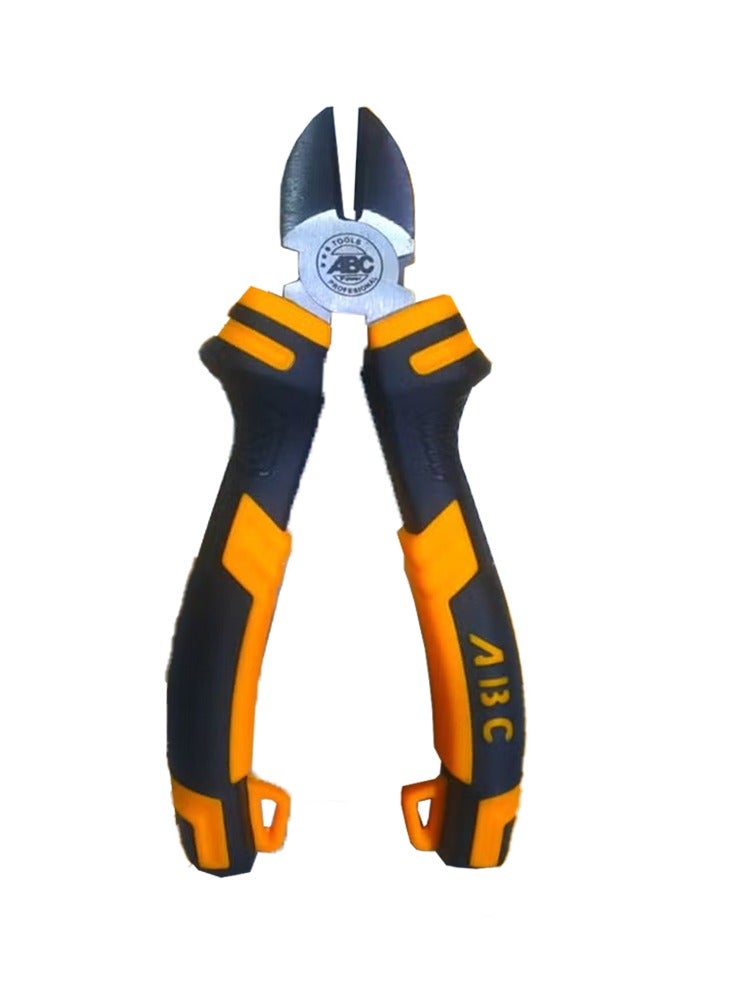 اي بي سي كماشة قطع قطرية 6 بوصة، شفرة حادة قوية، مقابض مريحة مطلية بطبقة غير قابلة للانزلاق، لقطع روابط الكابلات والبلاستيك الخفيف والأسلاك المعدنية والنحاسية بسهولة، تصميم صناعي قوي لتحمل الاستخدام الشاق، للاستخدام اليومي في ورش العمل والمنازل - Image 1