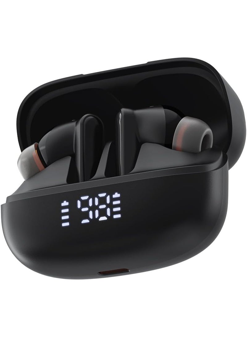 ACEFAST True Wireless Bluetooth Earbuds W1, 30H Playtime with Charging Case, Bluetooth 5.3 Wireless Earphones with Transparency Mode, Deep Bass, Touch Control, IPX5 Waterproof - Black - Image 1