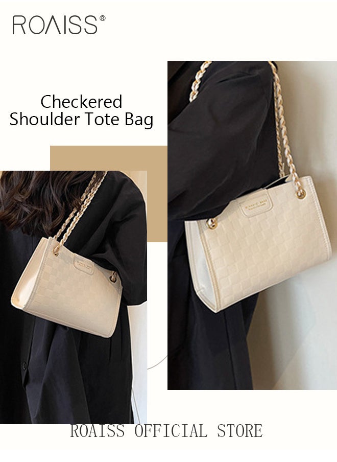 roaiss - Women Grid Pattern Shoulder Bag Versatile Crossbody Bag with Fashionable and High Quality Design Minimalist Tote Bag for Everyday Use - Image 1