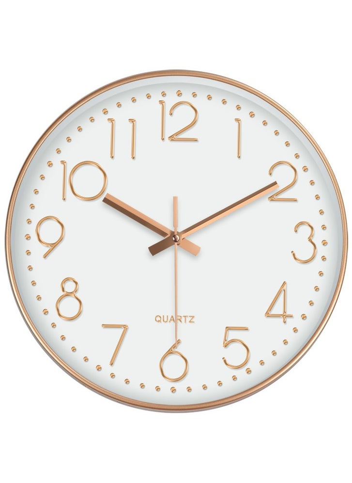 MileMelo - Minimalist Wall Clock Modern Design Living Room Bedroom Quartz Mute Light Luxury Clocks Hanging Watch Home Decor (Color: White/Gold, Size: 12inch 30cm) - Image 1