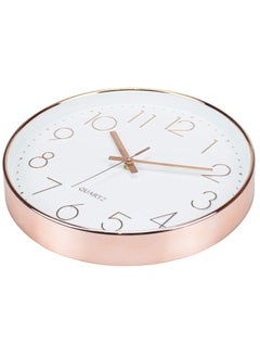 MileMelo Minimalist Wall Clock Modern Design Living Room Bedroom Quartz Mute Light Luxury Clocks Hanging Watch Home Decor (Color: White/Gold, Size: 12inch 30cm)  - Image 4