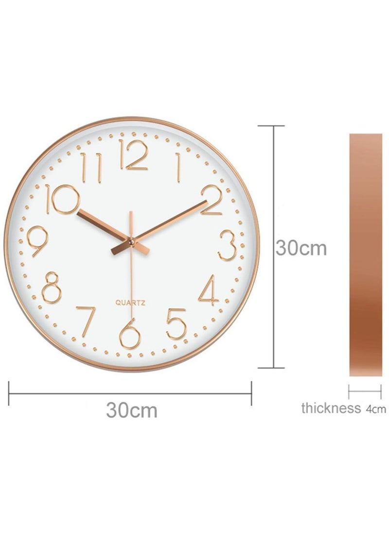 MileMelo - Minimalist Wall Clock Modern Design Living Room Bedroom Quartz Mute Light Luxury Clocks Hanging Watch Home Decor (Color: White/Gold, Size: 12inch 30cm) - Image 1