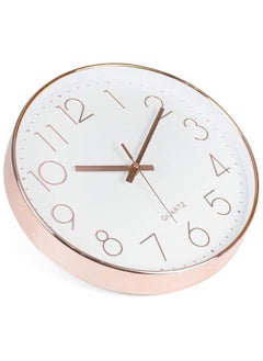 MileMelo Minimalist Wall Clock Modern Design Living Room Bedroom Quartz Mute Light Luxury Clocks Hanging Watch Home Decor (Color: White/Gold, Size: 12inch 30cm)  - Image 3