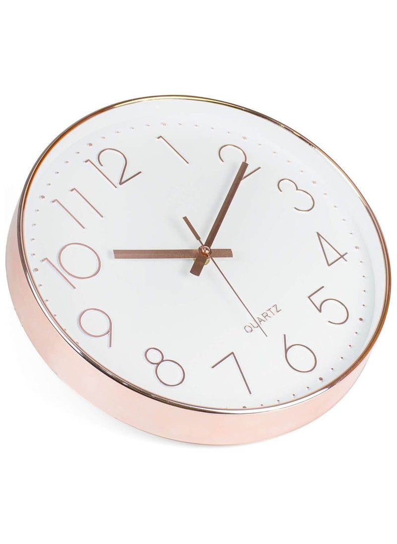 MileMelo - Minimalist Wall Clock Modern Design Living Room Bedroom Quartz Mute Light Luxury Clocks Hanging Watch Home Decor (Color: White/Gold, Size: 12inch 30cm) - Image 1