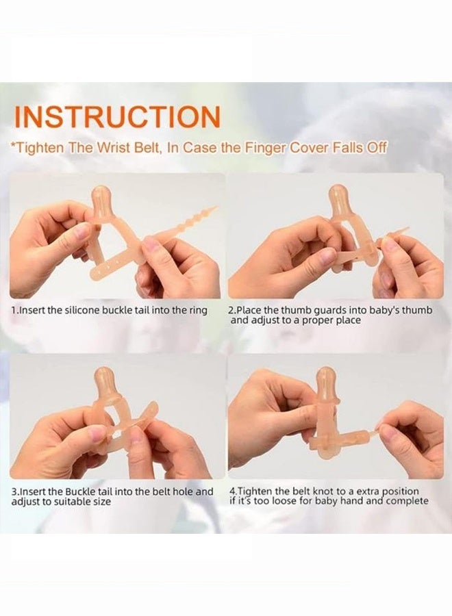 BEBLOSSOM Silicone Baby Teether & Thumb Sucking Stopper Set, Food-Grade BPA-Free Teething Toy with Adjustable Thumb Guard & Wrist Strap, Safe Oral Care for Babies - Image 5