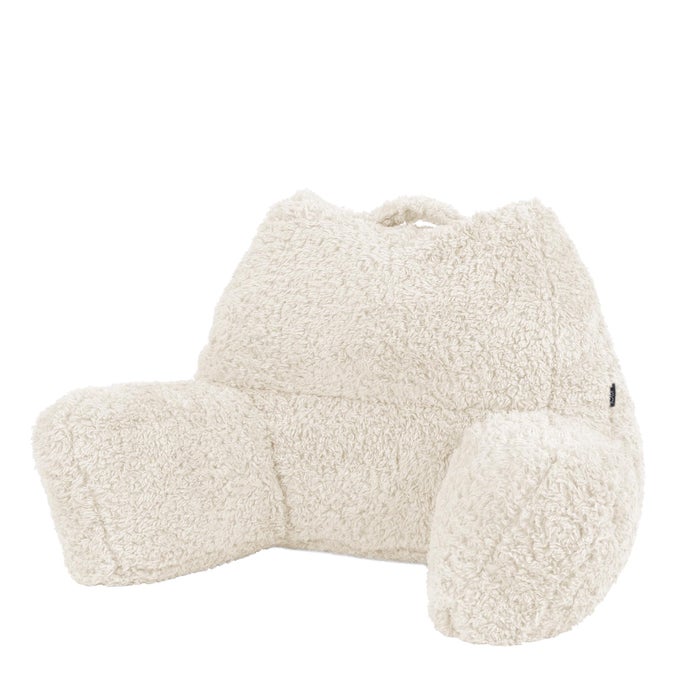 TEDDY BEAR FLUFFY FLEECE CUDDLE CUSHION CREAM READING PILLOW BACK SUPPORT CUSHION BACK SUPPORT PILLOW FOR BED WITH FILLING INCLUDED IDEAL AS A BACKREST FOR SITTING UP IN BED
