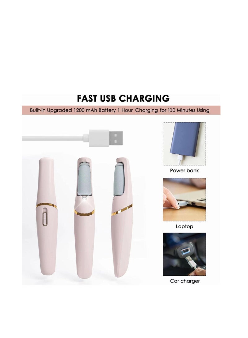 SYOSI Finishing Touch Flawless Electronic Tool File and Callus Remover with 2 Roller Heads, Pedicure Professional Feet Care Hard ed Dry Skin and Calluses Water Resistant - Image 3