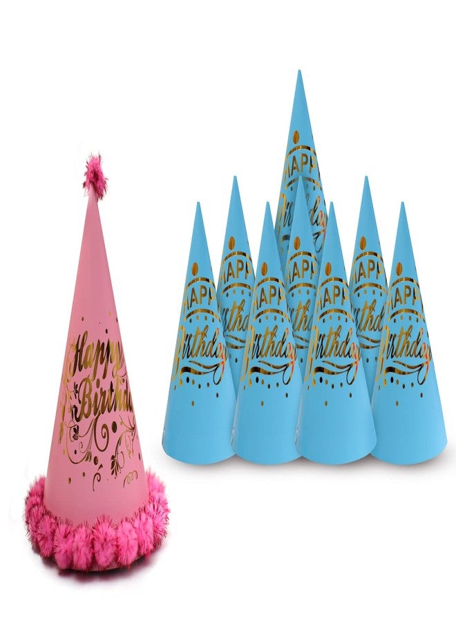 VMD, Happy Birthday Cap For Kids - Set of 9 Pcs Theme Caps | Birthday Decoration Items | Birthday Cap For Boy, Girls | Multicolor Caps For Kids | Birthday Cap For 1st Birthday Boy (1, SKY-BLUE)