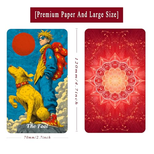 sishui Tarot Deck Unique 80 Flame Tarot Cards with Guidebook Summer Blaze Tarot for Beginners and Experienced Readers 400 GSM GoldGilded Premium Deck Divination and Spiritual Growth Tool - Image 5