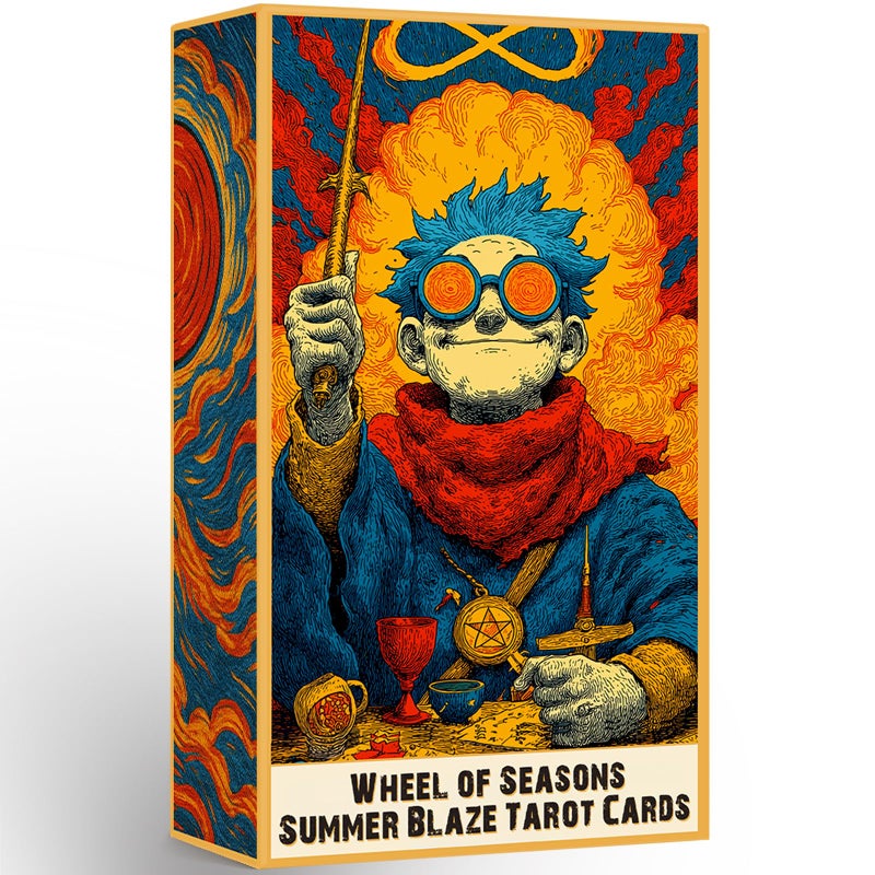 sishui Tarot Deck Unique 80 Flame Tarot Cards with Guidebook Summer Blaze Tarot for Beginners and Experienced Readers 400 GSM GoldGilded Premium Deck Divination and Spiritual Growth Tool - Image 3