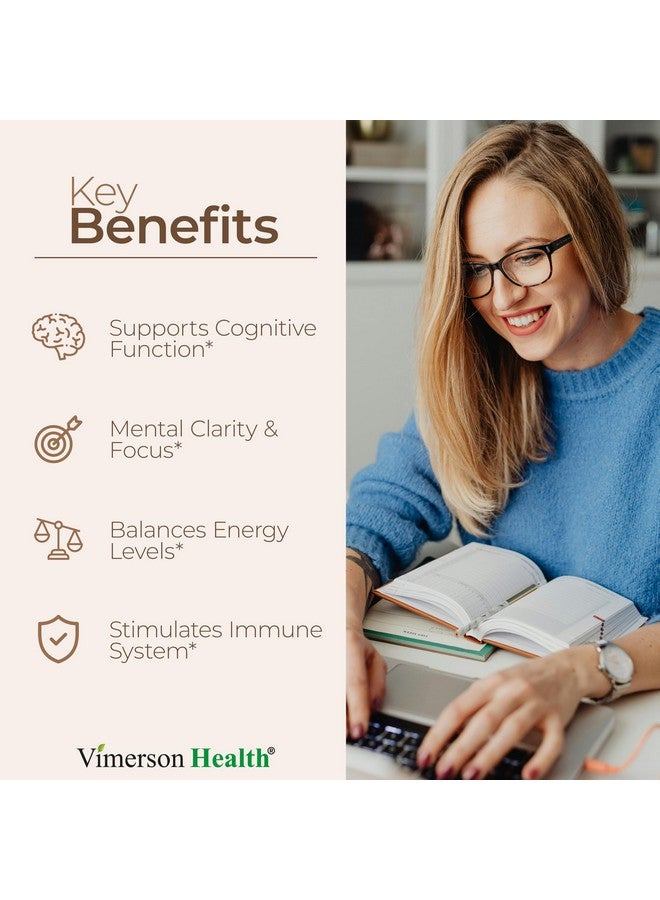 Vimerson Health 10-in-1 Mushroom Powder Supplement - Lion’s Mane Powder, Reishi Mushroom, Cordyceps, Chaga & more. Mushroom Complex Capsules for Memory, Focus, Immune Support, Energy. 60 Turkey Tail Mushroom Capsules - Image 2