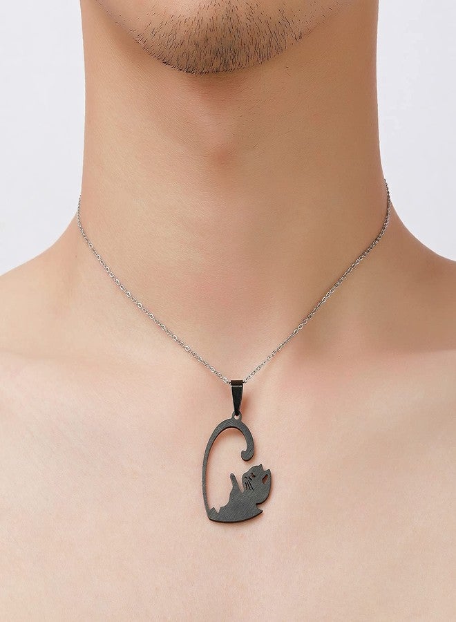 HANRESHE Cat Matching Necklaces Couples Friendship Pendant Heart Yin Yang Friendship Necklace For 2 - Image 5