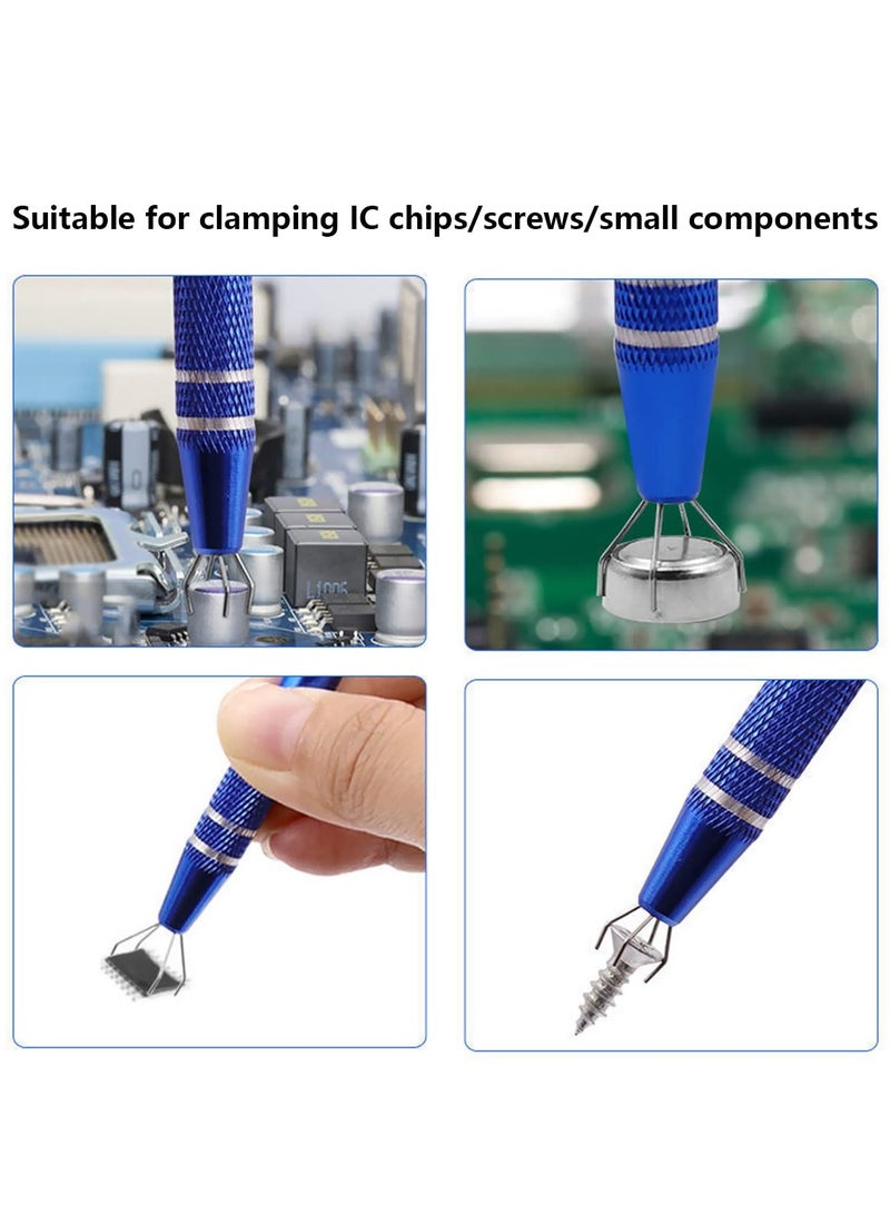 3 Pieces Professional Metal Jewelry Tweezers - Durable 4-Claw Electronic Component Catcher for Welding & Jewelry Making - Image 3