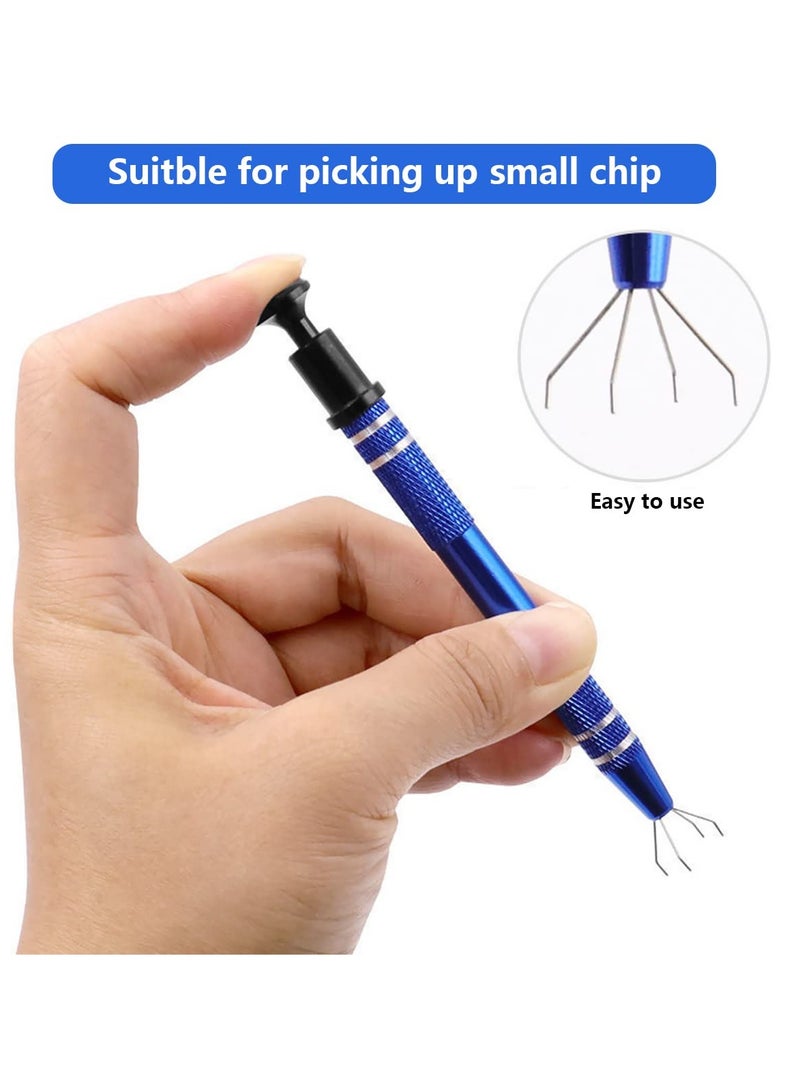 3 Pieces Professional Metal Jewelry Tweezers - Durable 4-Claw Electronic Component Catcher for Welding & Jewelry Making - Image 4