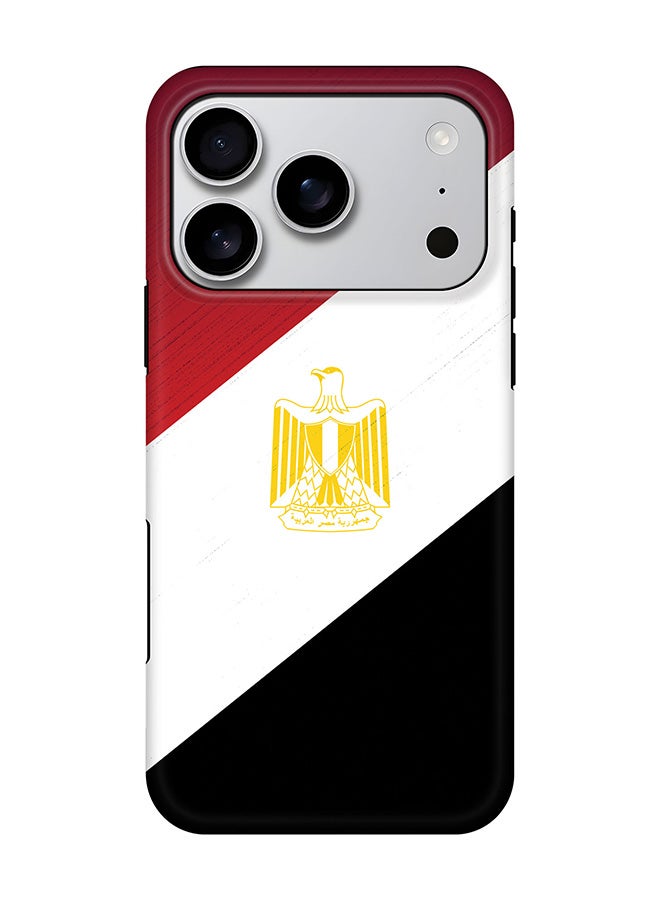 غطاء مغناطيسي قوي لجهاز iPhone 17 Pro، طبقتين هجين PC + TPU غطاء موبايل غير لامع - علم مصر