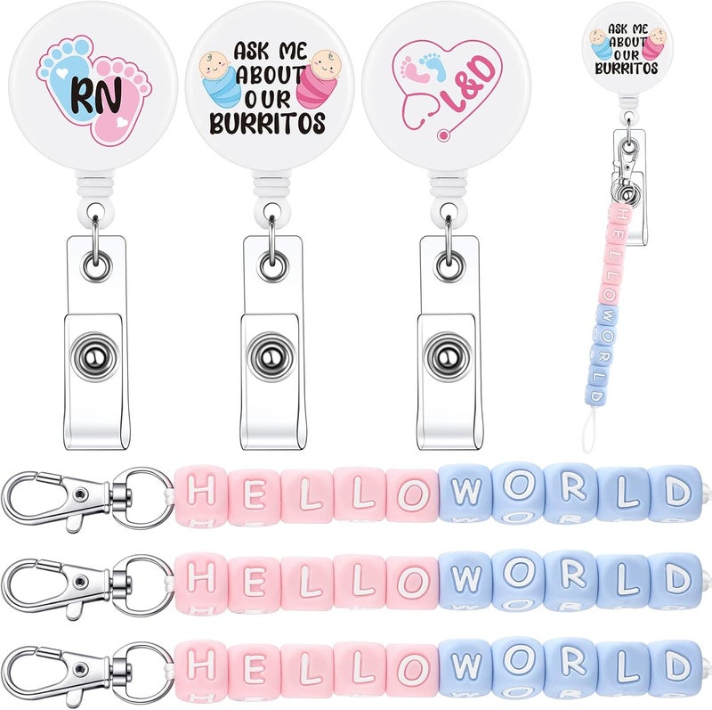 Woanger 3 Pcs Labor and Delivery Badge Reel Nurse Gifts 3pcs Cervical Dilation Beads for Ld Rn NursesPlastic - Image 1