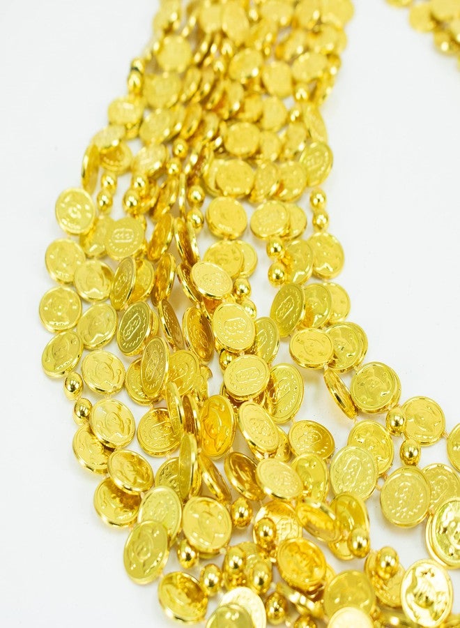 GIFTEXPRESS 12PC 33 Inch Gold Casino Token Bead Necklace for Mardi Gras Parades, Festival and Party Favor - Image 2