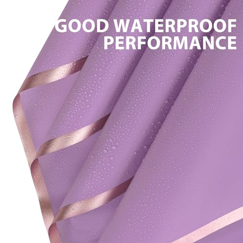 FUHITIM 20 Sheets Flower Wrapping Paper - Waterproof Floral Bouquet Packaging Paper for DIY Crafts，Florist Supplies Packaging Paper for Wedding Birthday Gift (Light Purple) - Image 3