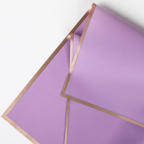 FUHITIM 20 Sheets Flower Wrapping Paper - Waterproof Floral Bouquet Packaging Paper for DIY Crafts，Florist Supplies Packaging Paper for Wedding Birthday Gift (Light Purple) - Image 4