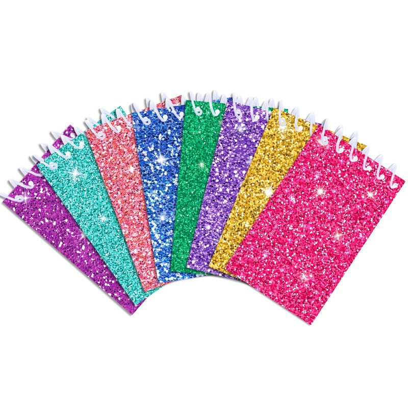 24 Vibrant Glittery Vertical Spiral Notebooks For Event Supplies - Image 1