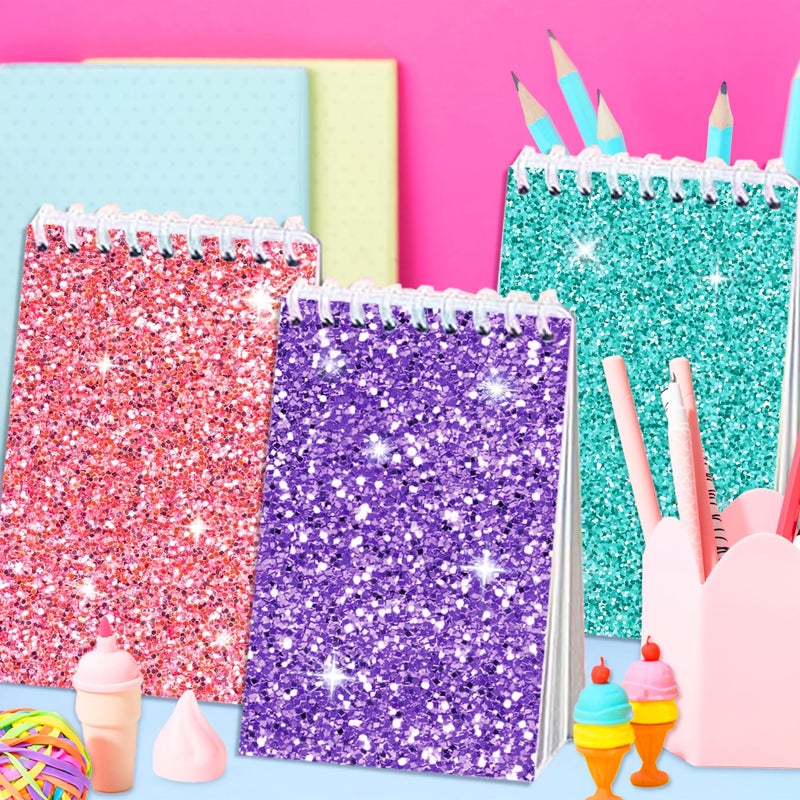 24 Vibrant Glittery Vertical Spiral Notebooks For Event Supplies - Image 3