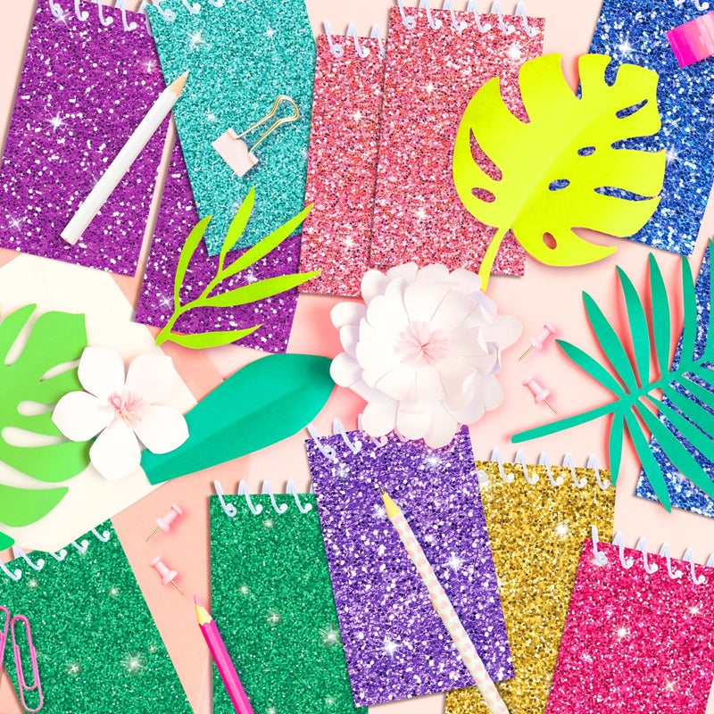 24 Vibrant Glittery Vertical Spiral Notebooks For Event Supplies - Image 4