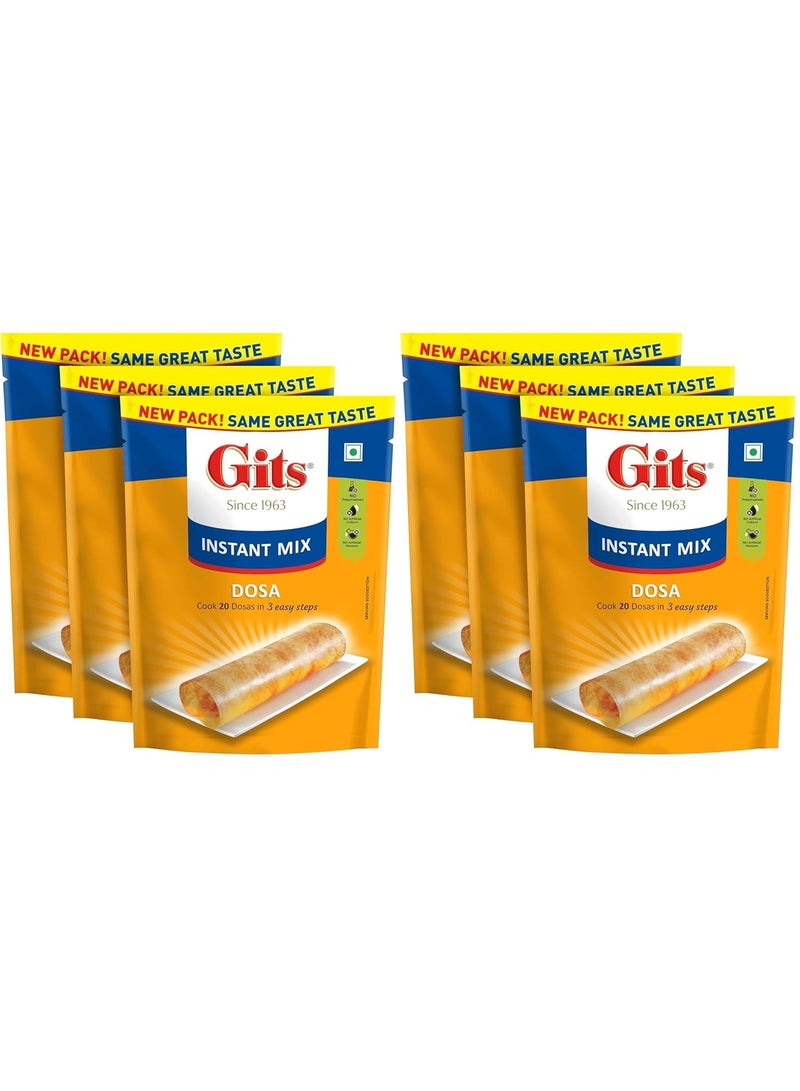 Gits Instant Rice Dosa Breakfast Mix, Makes 20 per Pack, Pure Veg, South Indian Breakfast Mix, (Pack of 6, 500g Each) - Image 2
